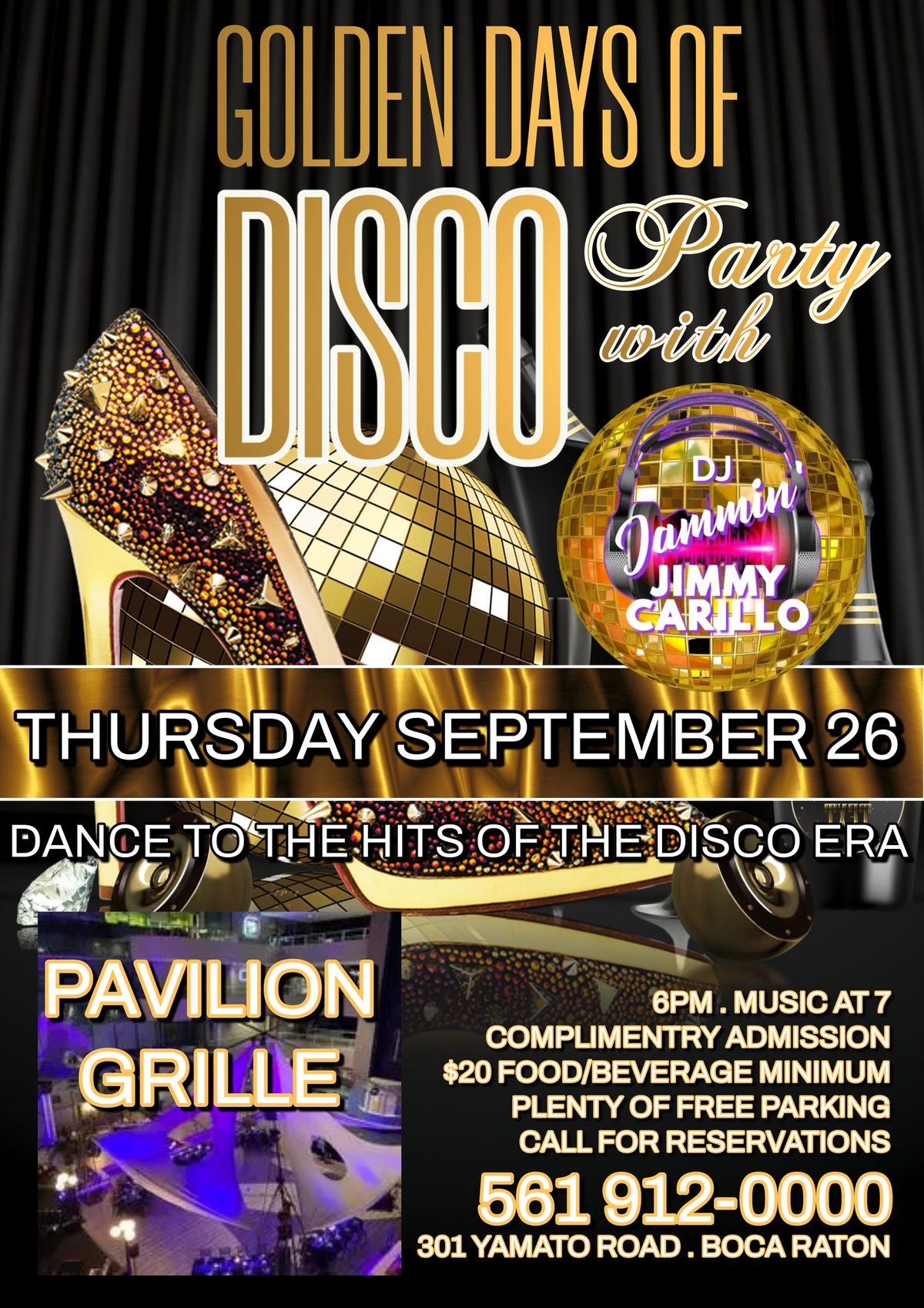 Golden Days of Disco at the Pavilion Grille Boca Raton