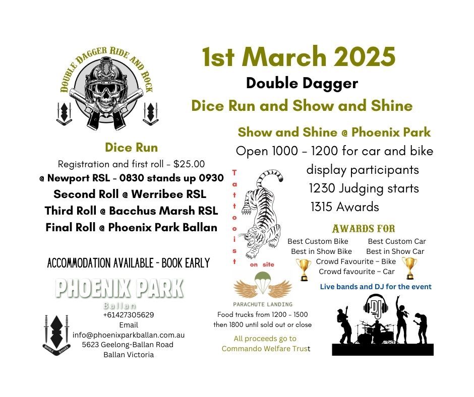 Double Dagger Ride and Rock '25 - Dice Run and Show & Shine