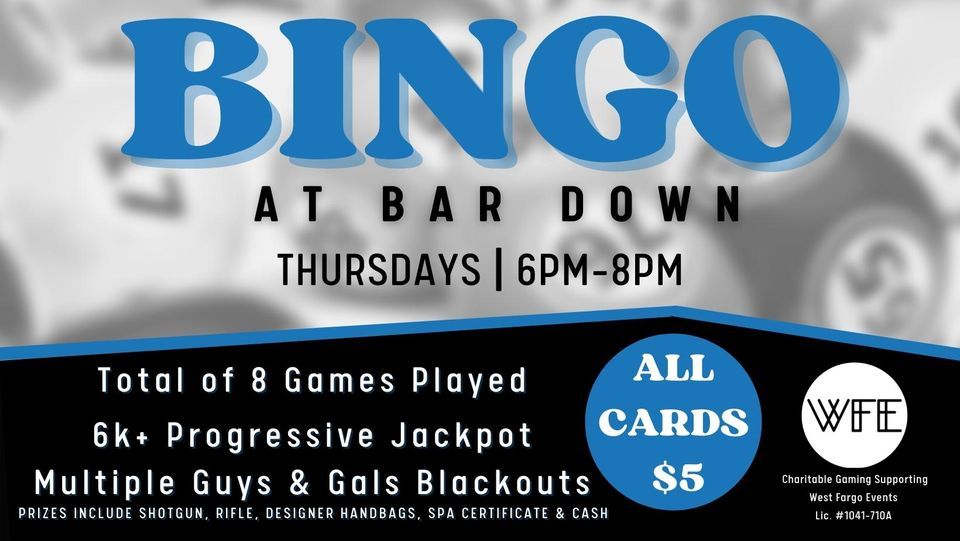 Bingo at Bar Down, 3150 Sheyenne St, West Fargo, ND 580788497, United