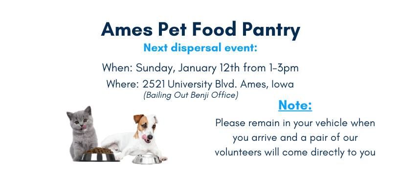 January Pet Food Dispersal Event