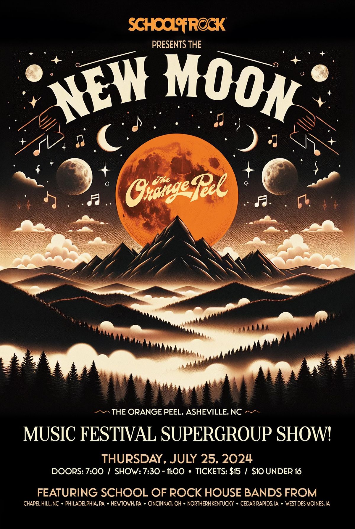 New Moon Mountain Festival at UNC Asheville & The Orange Peel