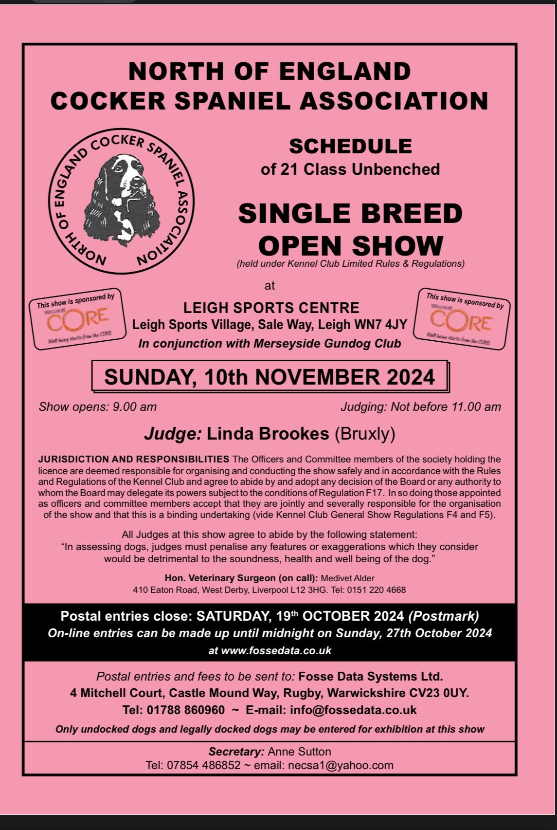 NECSA SINGLE BREED (COCKER SPANIEL) OPEN SHOW