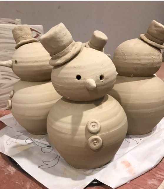 July 18th Pottery Snowman class with Lisa of Delaware Bay Clay