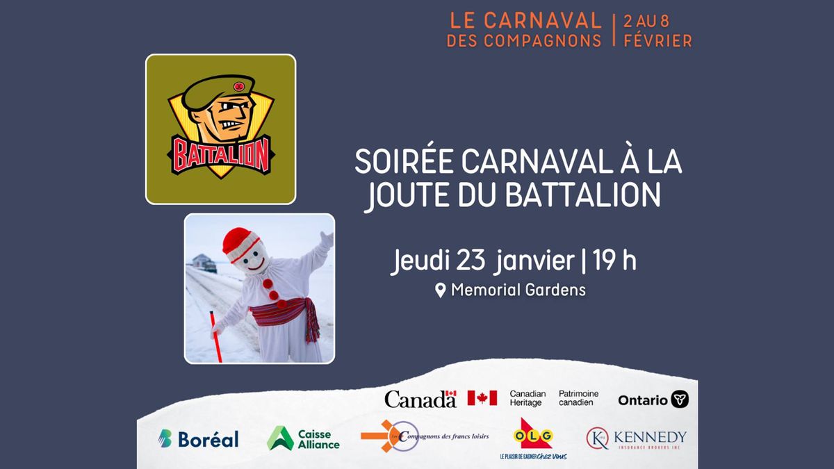 Soir\u00e9e carnaval \u00e0 la joute du Battalion