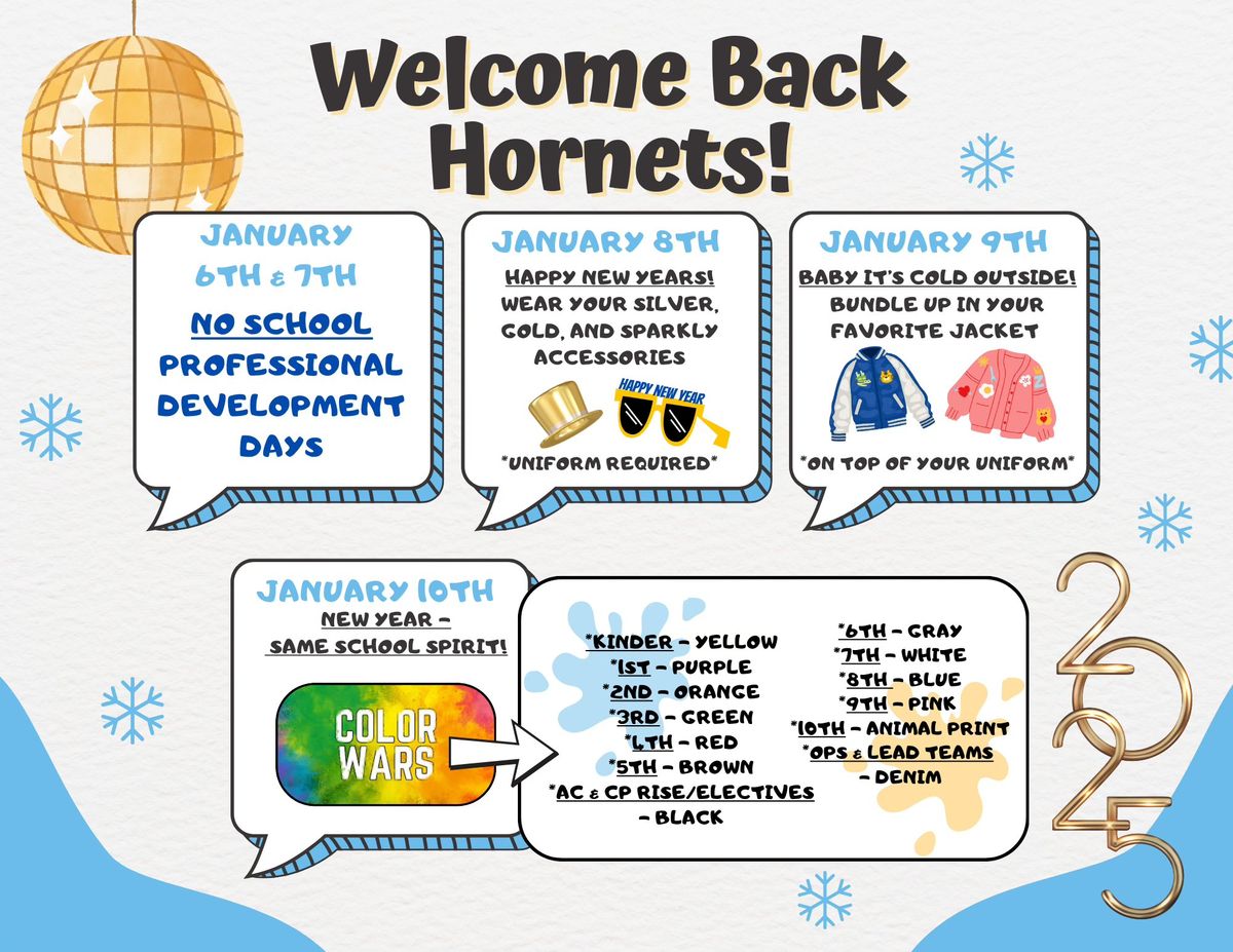 Welcome Back Hornets (Kinder-10th)