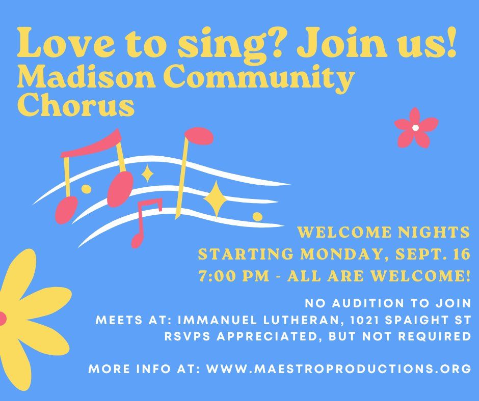 Madison Community Chorus Welcome Nights