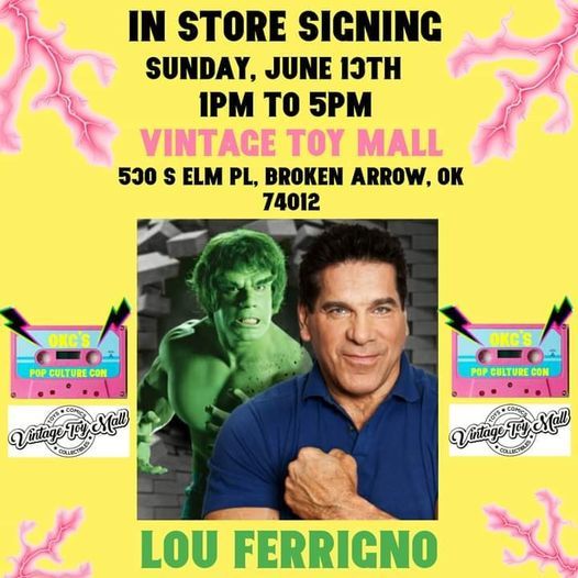 Meet Lou Ferrigno! autographs and photos at Vintage Toy Mall BA