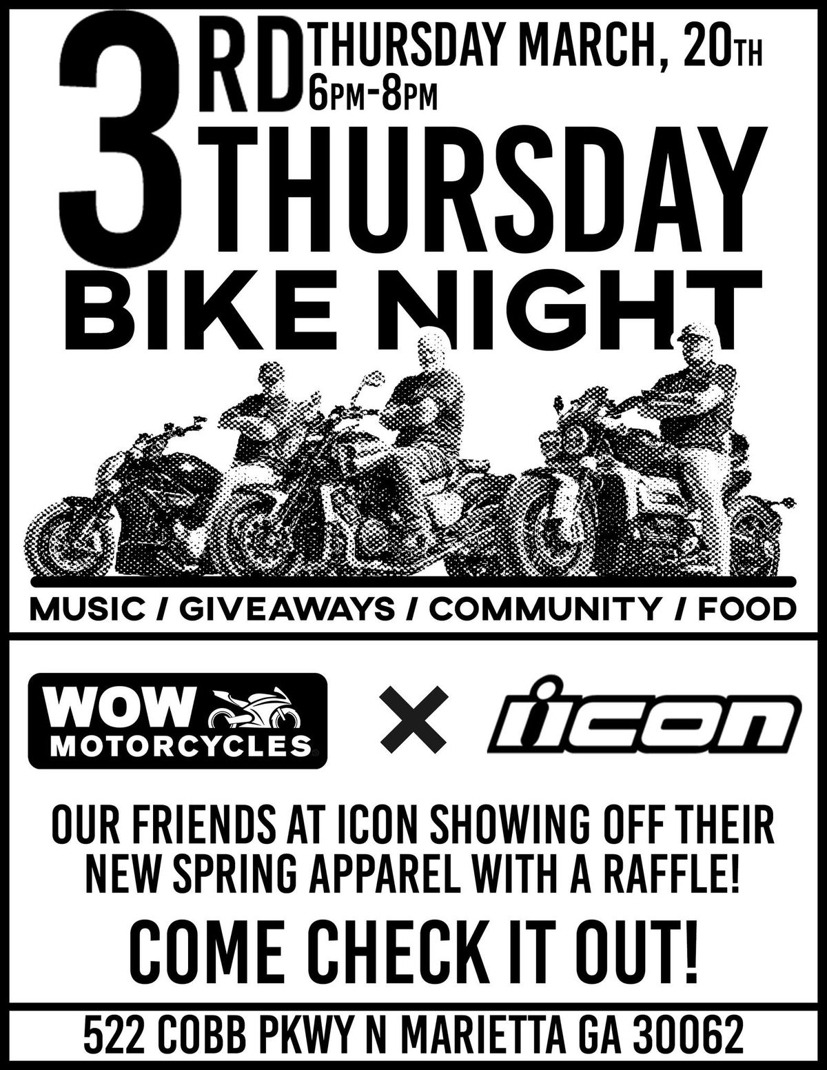 3rd Thursday Bike Night with Icon!