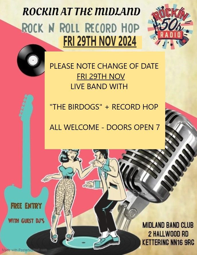 DATE CHANGE - now 29th November with live band - The Birdogs - ALL TICKETS HAVE GONE 