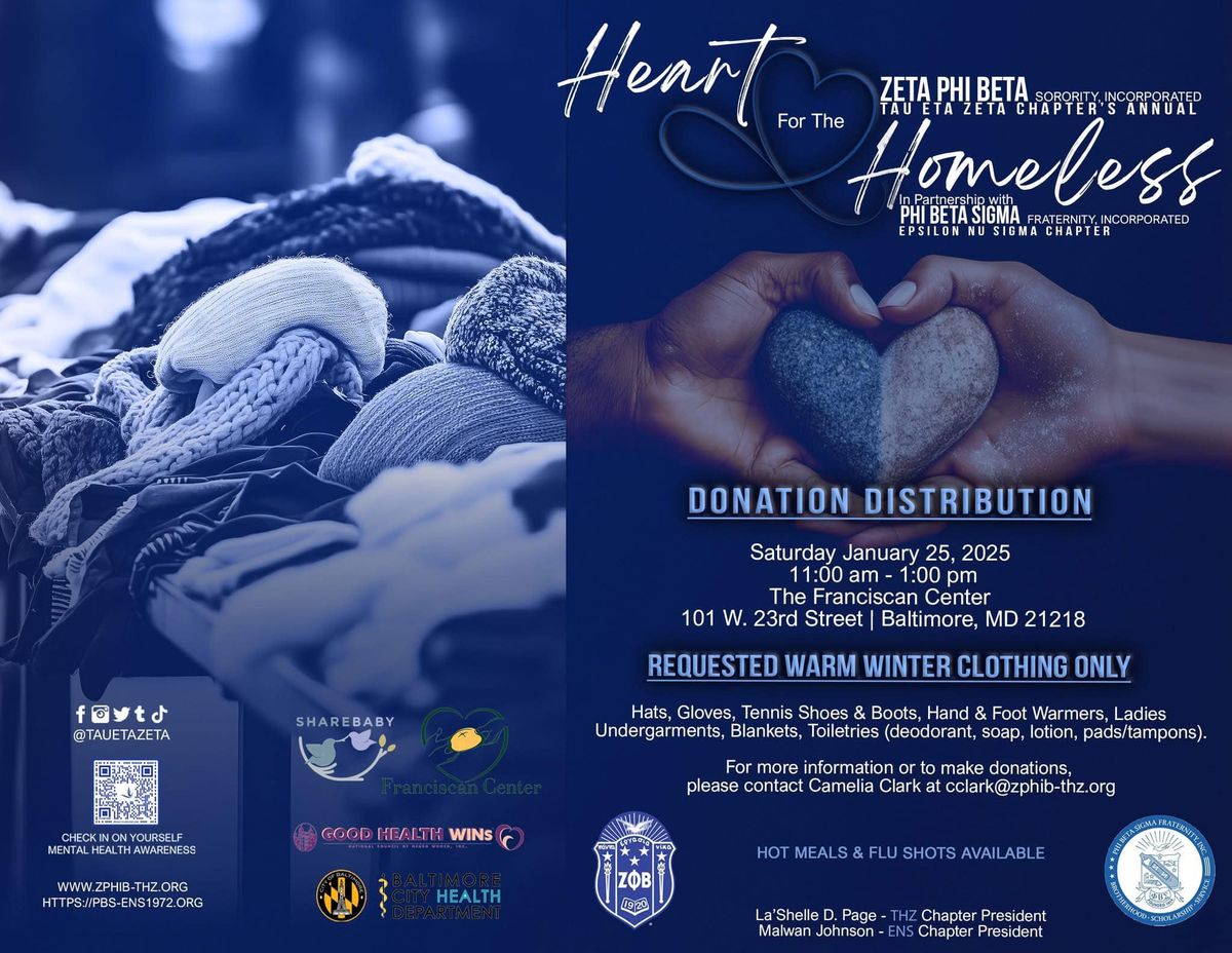 Heart for the Homeless by ZETA PHI BETA at the Franciscan Center