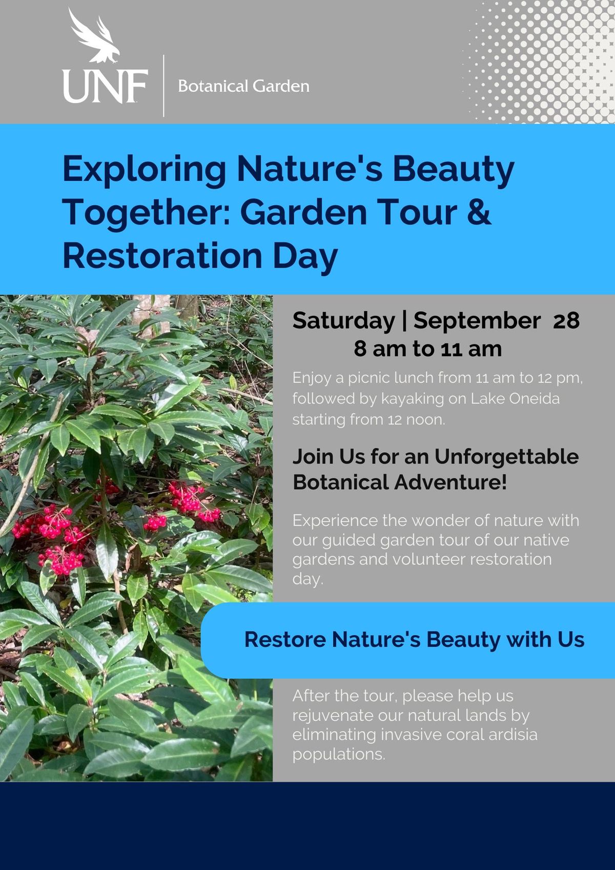 Exploring Nature\u2019s Beauty Together: Garden Tour and Restoration