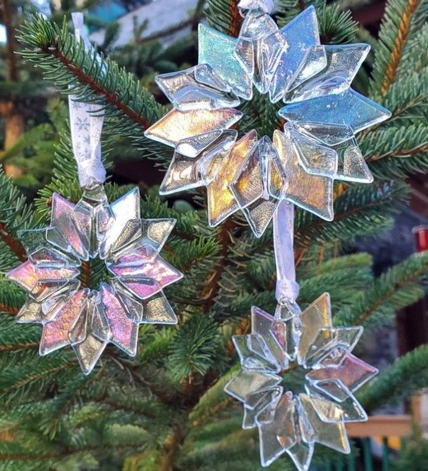 Fused Glass Snowflakes