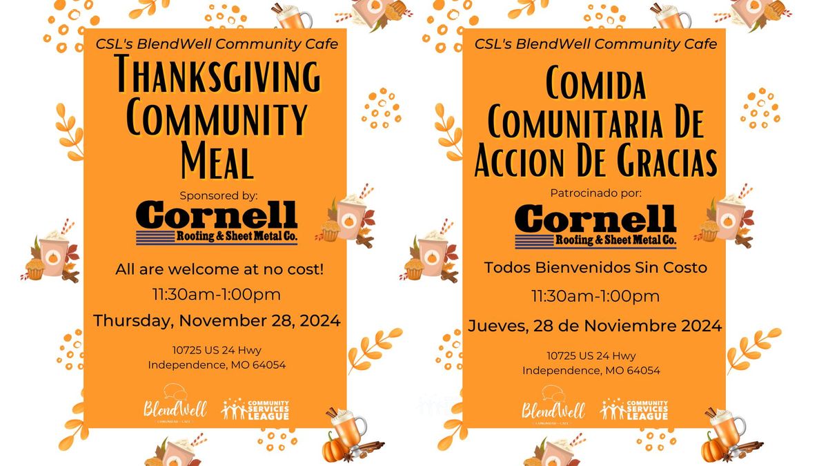 Thanksgiving Community Meal\/Comida Comunitaria De Accion De Gracias