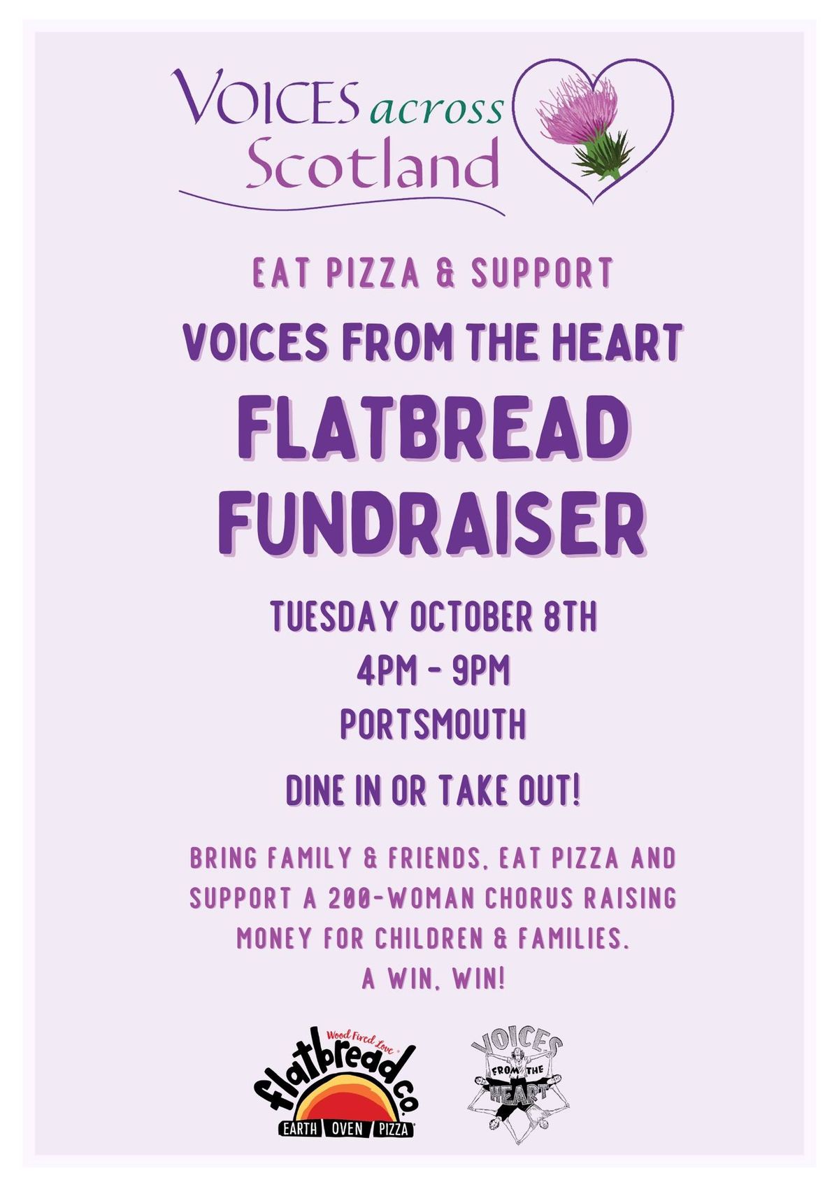 Flatbread Fundraiser with Voices from the Heart \ud83d\udc9c