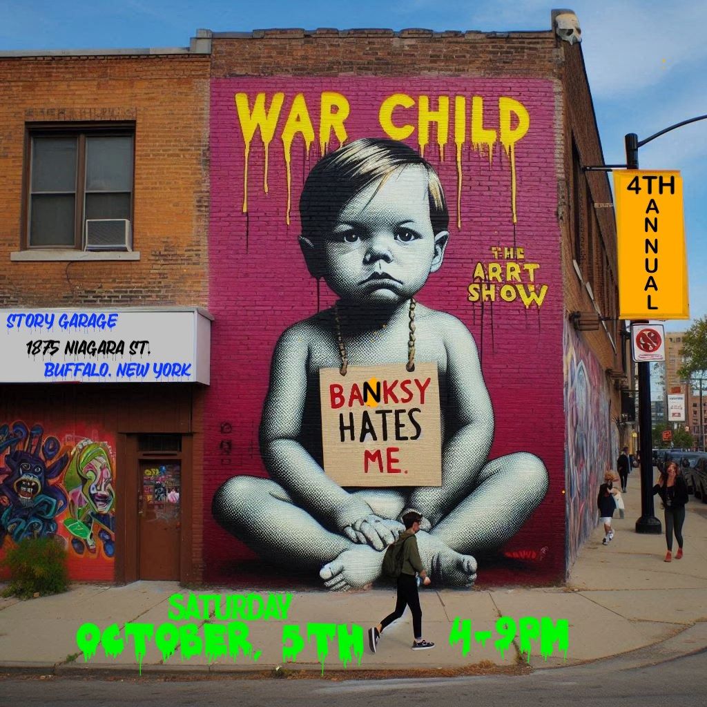 'WAR CHILD'. BANKSY HATES ME 4th annual ART SHOW.