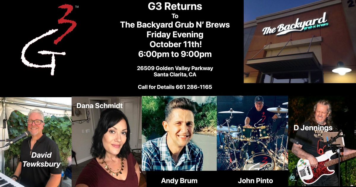 G3 Returns To The Backyard Grub N' Brews