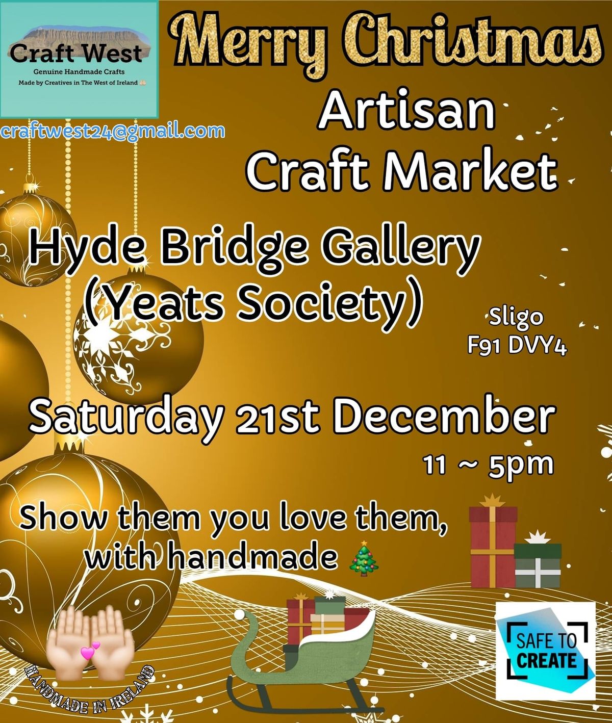 Christmas Artisan Craft Market at Hyde Bridge Gallery 