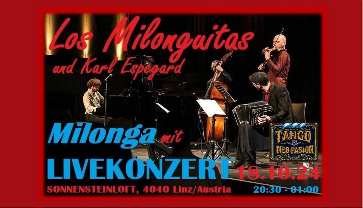 Tango Neo Pasi\u00f3n  Milonga mit LIVEKONZERT von Los Milonguitas & Karl Espegard