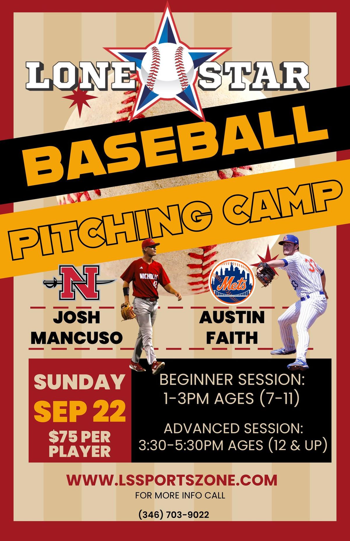 Pitching Camp: BEGINNER SESSION (Ages 7-11)