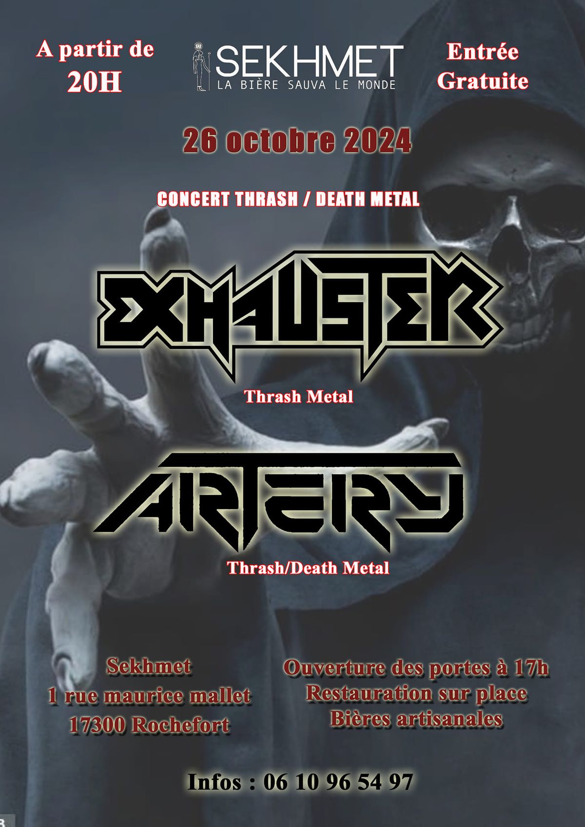 EXHAUSTER \/ ARTERY @SEKHMET 17 (concert Thrash \/ Death metal)