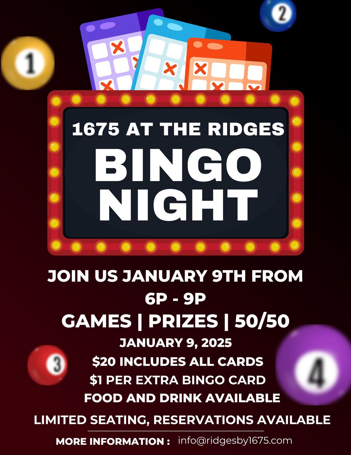 1675 at the Ridges Bingo Night 