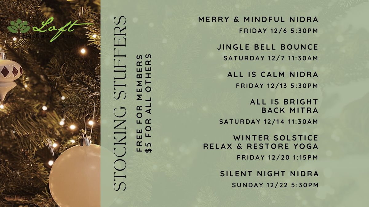 $5 Stocking Stuffer Pop-up Classes