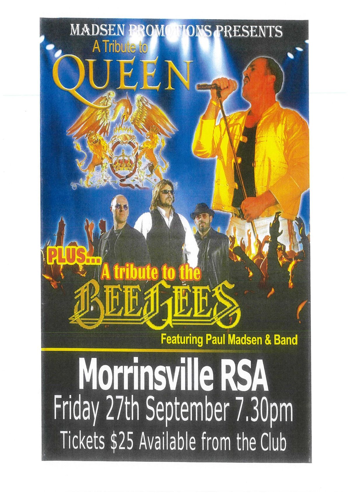 Queen\/Bee Gees Tribute night SOLD OUT!