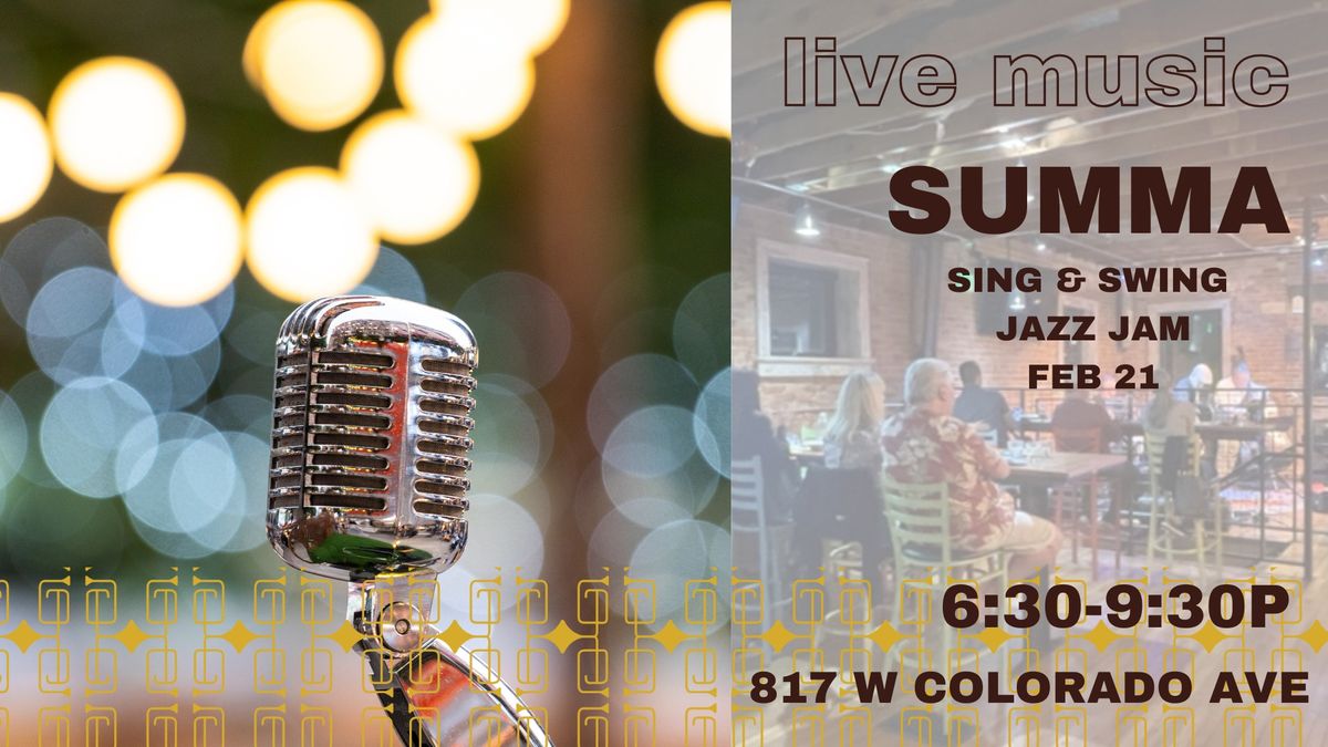 Sing & Swing Jazz Jam- Sign up to Sing with a live band!