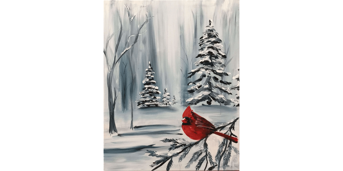 Winter Cardinal - Paint and Sip in Boston | Classpop!\u2122