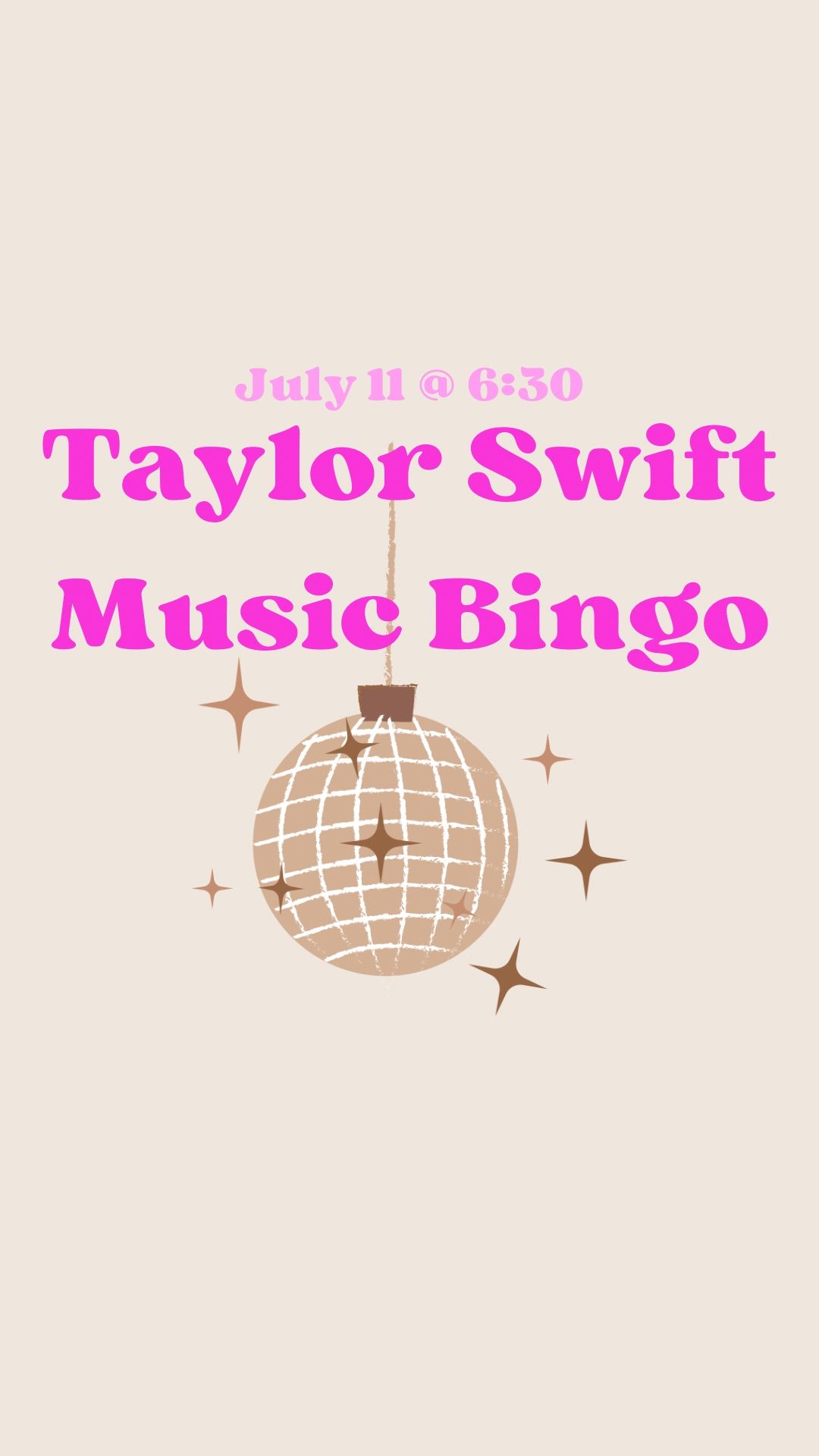 Taylor Swift Music Bingo\ud83c\udfb6