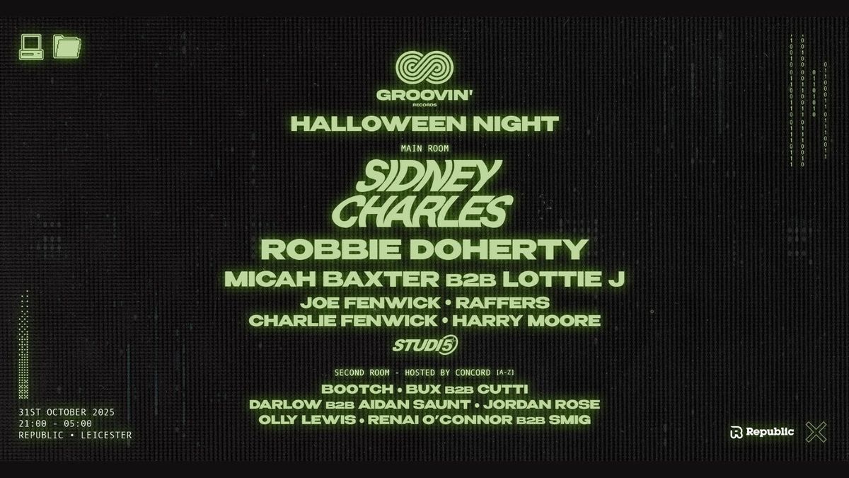 A Halloween Rave - Groovin x Studio 5 presents: SIDNEY CHARLES