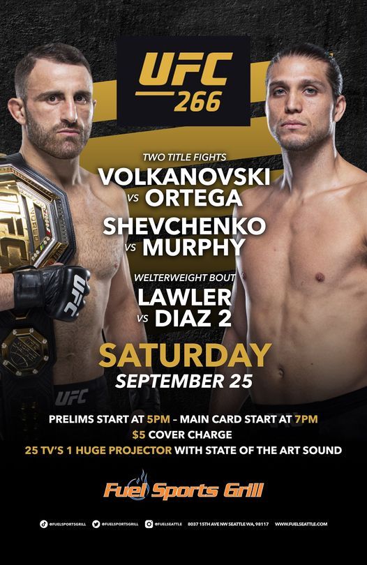UFC 266 Volkanovski vs Ortega
