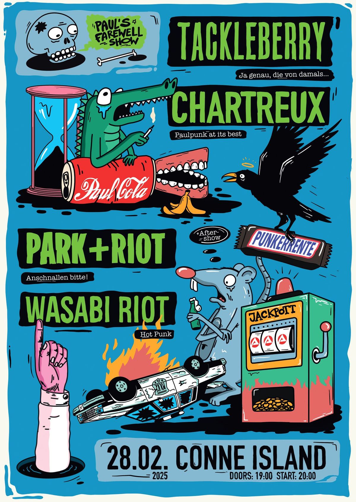 Farewell Show \/\/ Tackleberry + Chartreux + Park+Riot + Wasabi Riot + Aftershow