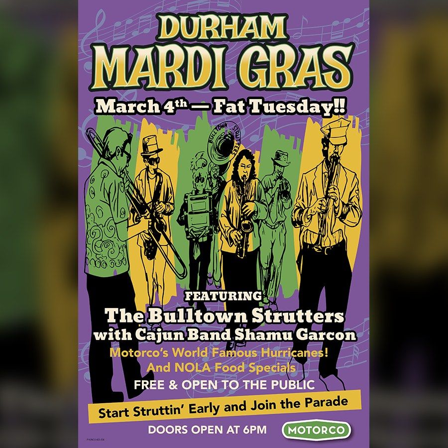 DURHAM MARDI GRAS AT MOTORCO MUSIC HALL