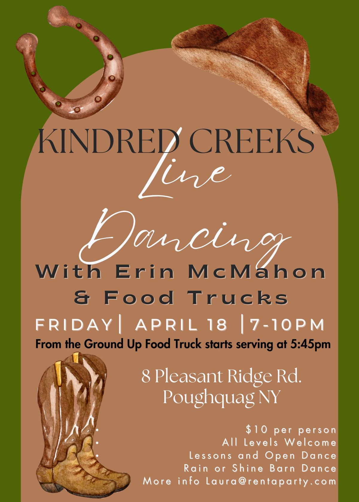 Food Trucks and Line Dancing with Erin McMahon at Kindred Creeks Farm