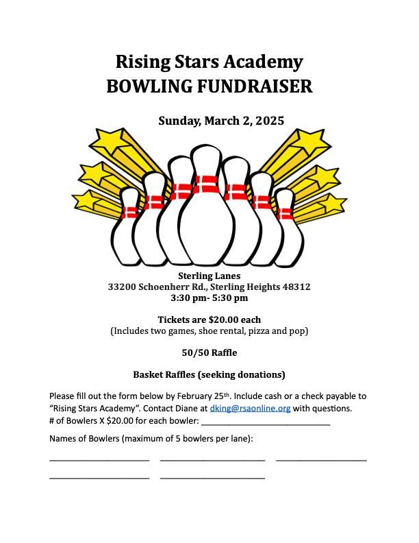 Rising Stars Academy Bowling Fundraiser 