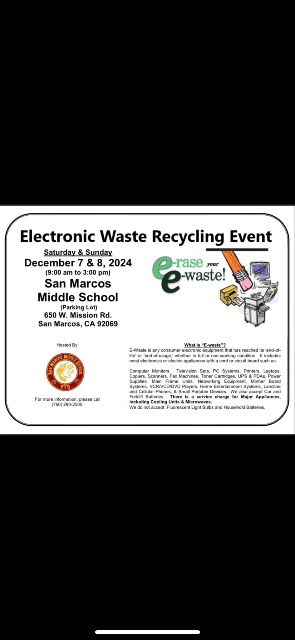 SMMS Electronic Waste Recycling Event