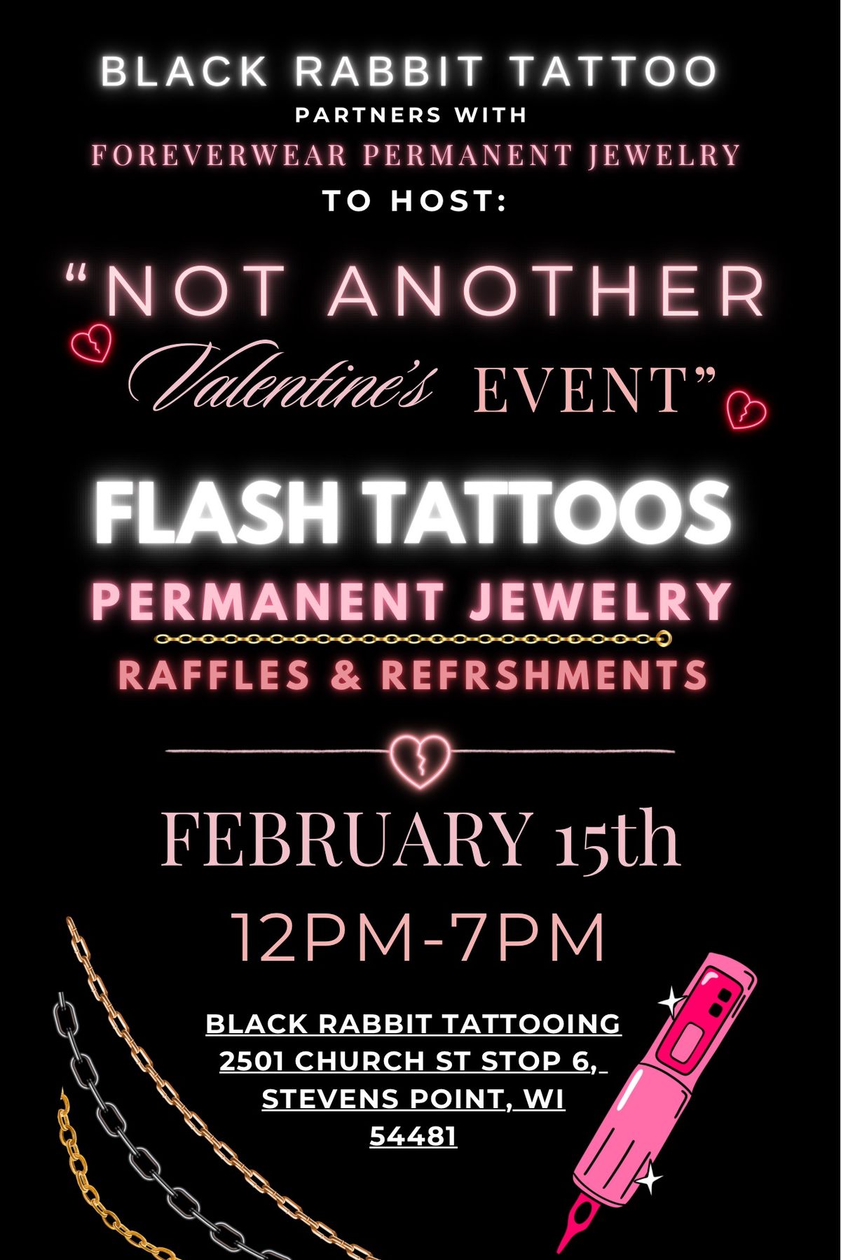 Not another \ud83d\udc9dValentine\u2019s Day event \ud83d\udcabPermanent Jewelry and Flash Tattoos\u2728