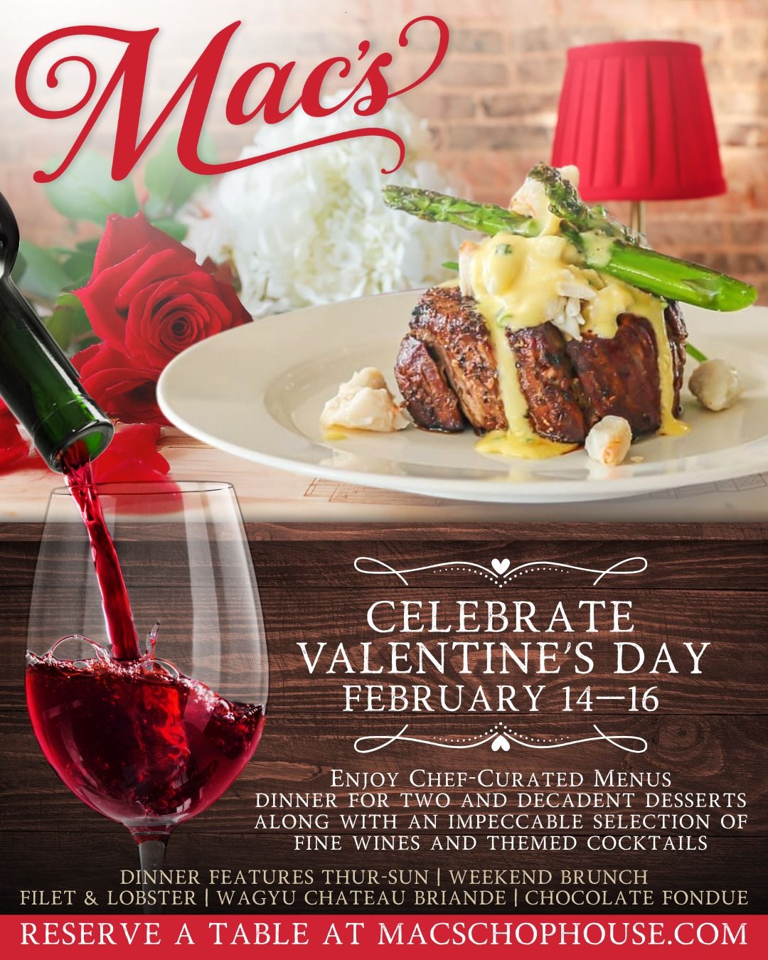 Valentine\u2019s Day at Mac\u2019s Chophouse \ud83d\udc98