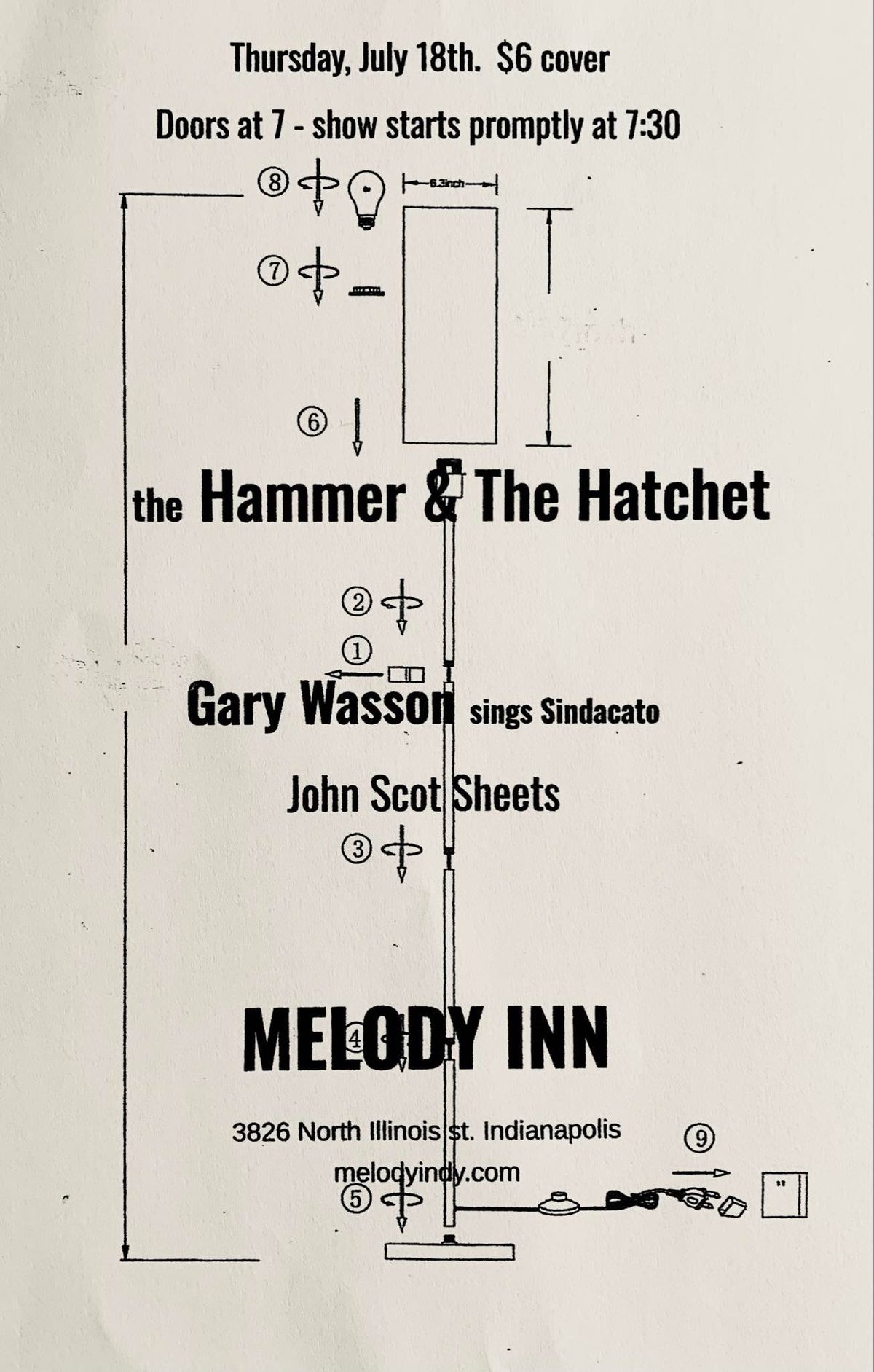 The Melody Inn Thursday with John Scot Sheets Gary Wasson and The Hammer and The Hatchet