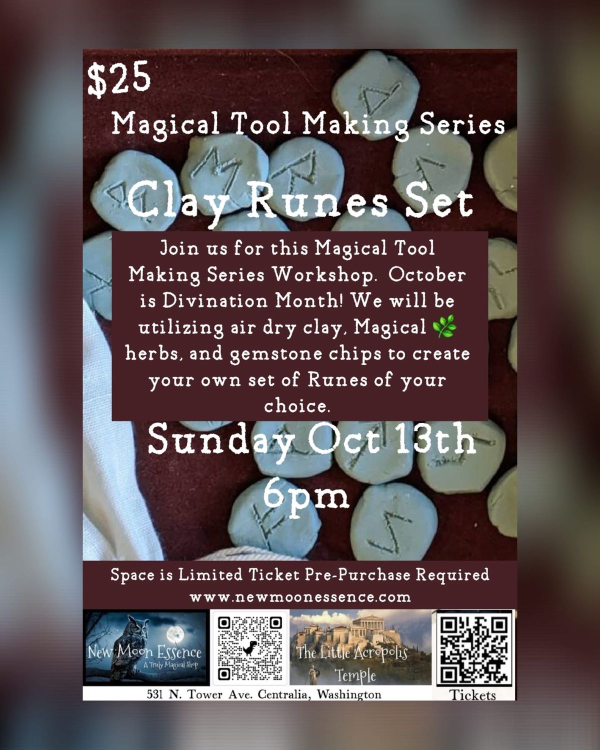 Magical Tool Making Workshop: Clay Runes