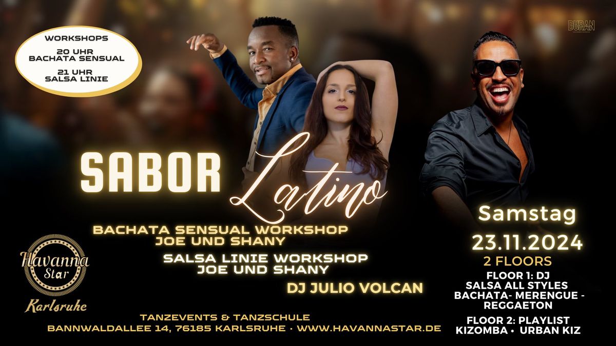 Sabor Latino mit Bachata und Salsa Workshop\u2b50\ufe0f mit Kizombaraum