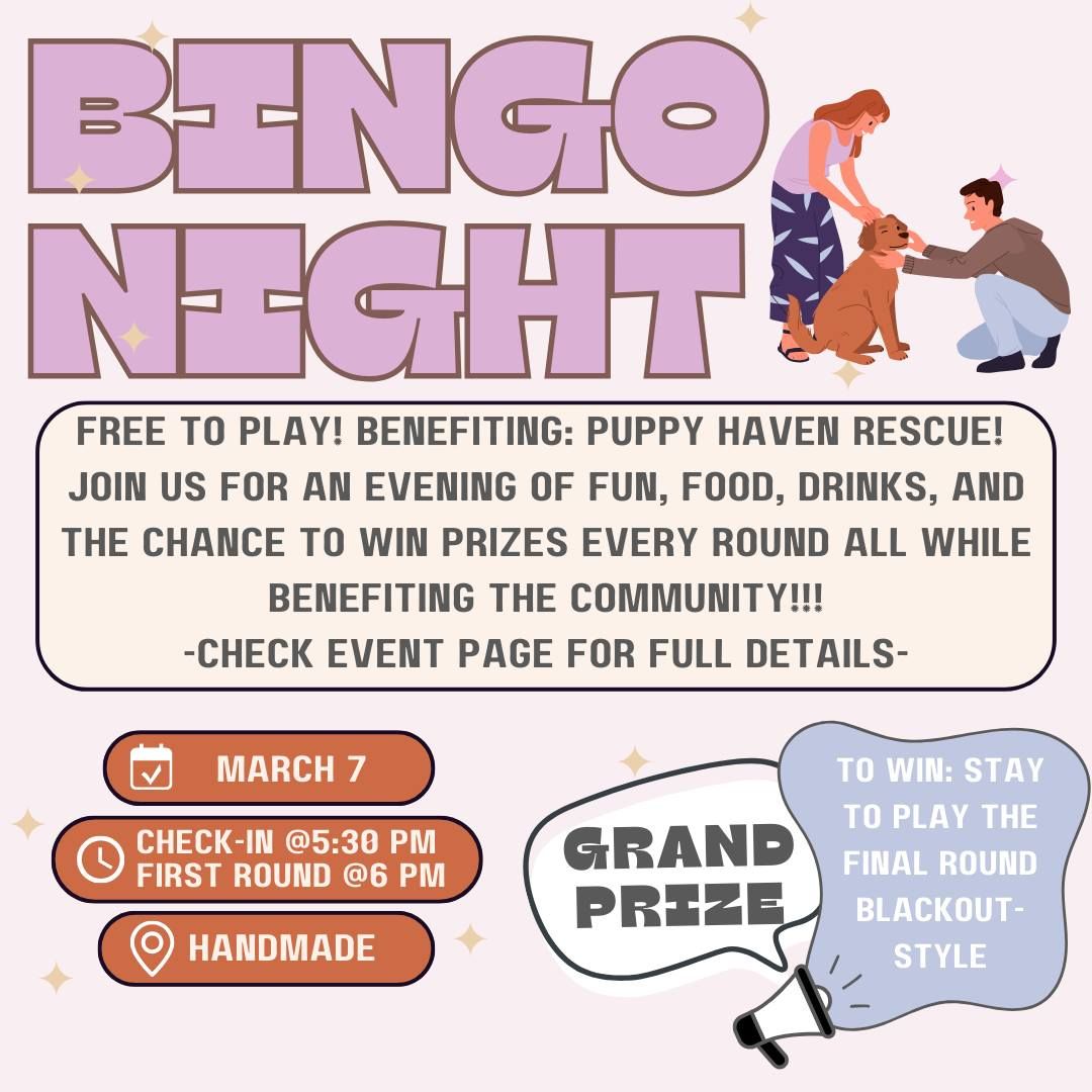 Free Bingo Night - Benefiting: PUPPY HAVEN RESCUE