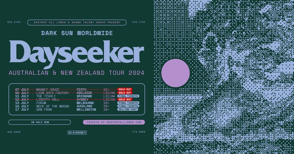 Dayseeker \u2018Dark Sun\u2019 Aus Tour 2024 | Brisbane Lic AA
