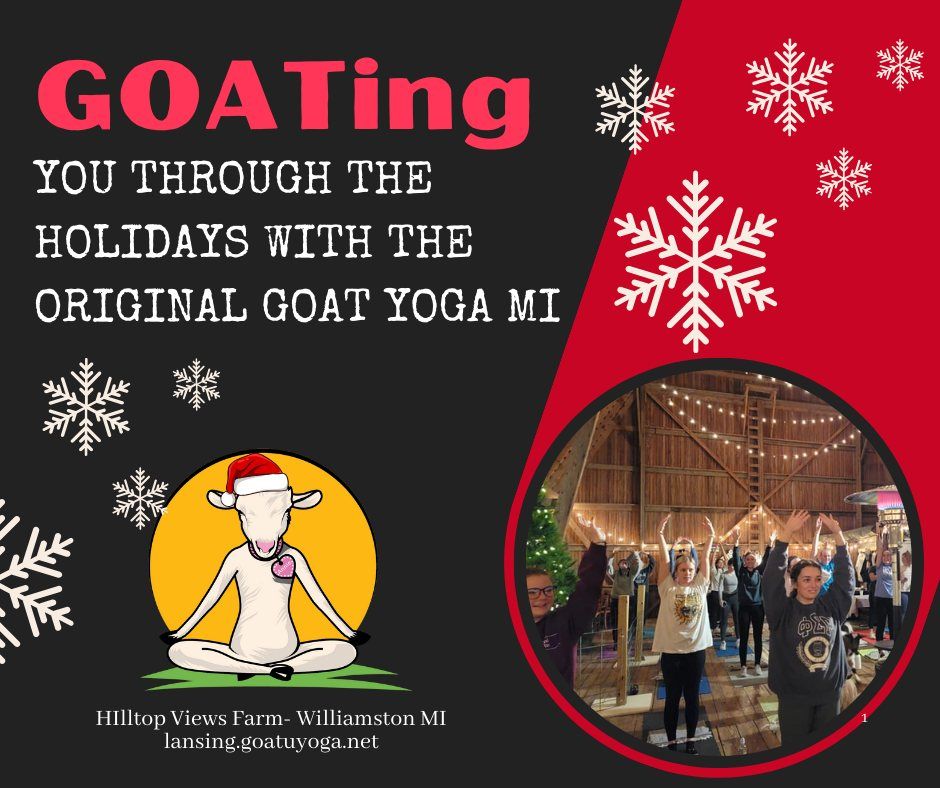 GOATing through the holidays with the Original Goat Yoga MI