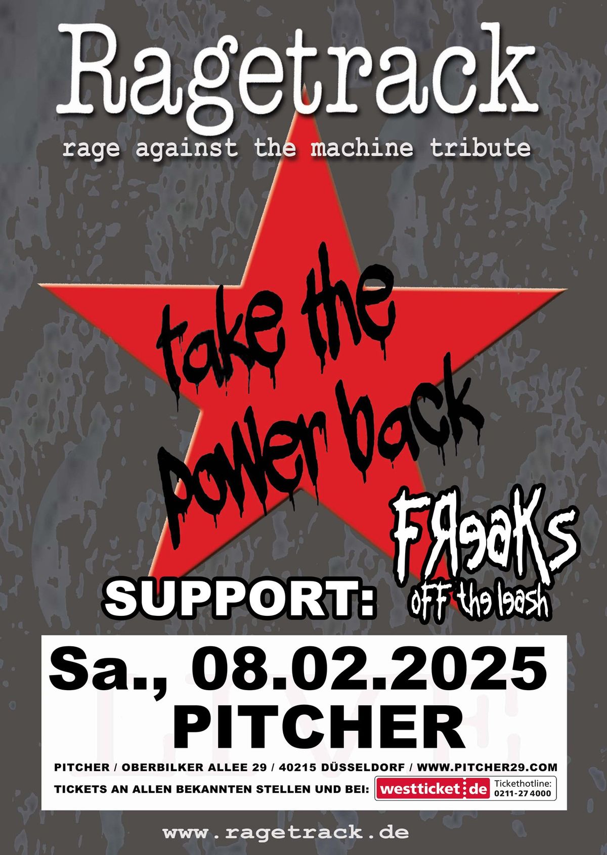 RAGETRACK play RAGE AGAINST THE MACHINE Support: FREAKS OFF THE LEASH play KORN