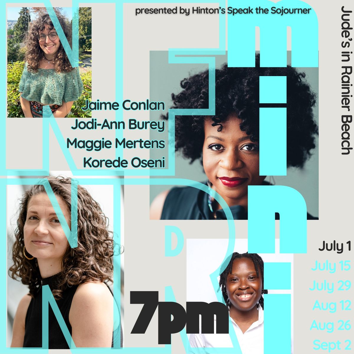 NonFiction for No Reason Summer Reading Series Presented by Hinton's Speak the Sojourner