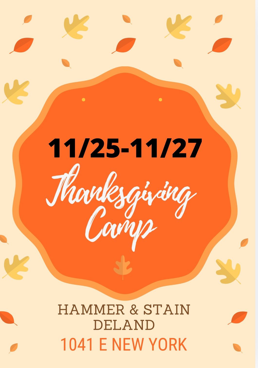 Thanksgiving Kids Camp 11\/25-11\/27