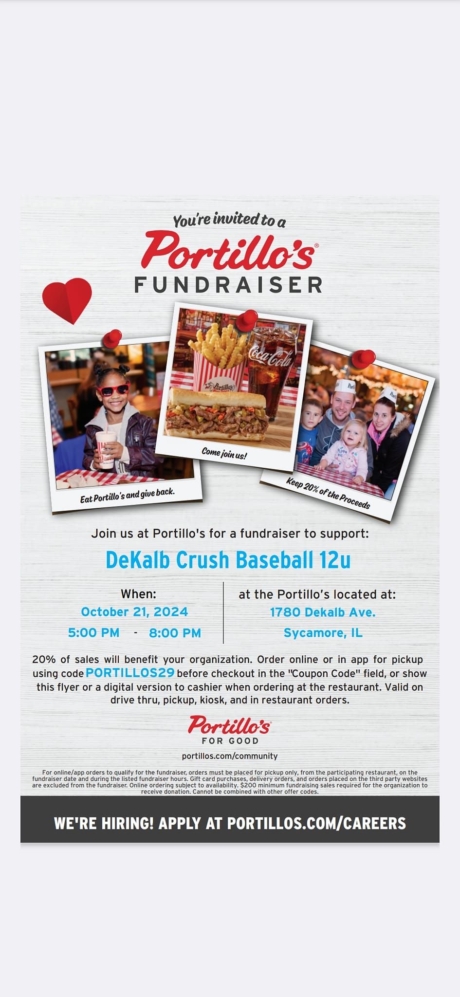 Portillos Fundraiser