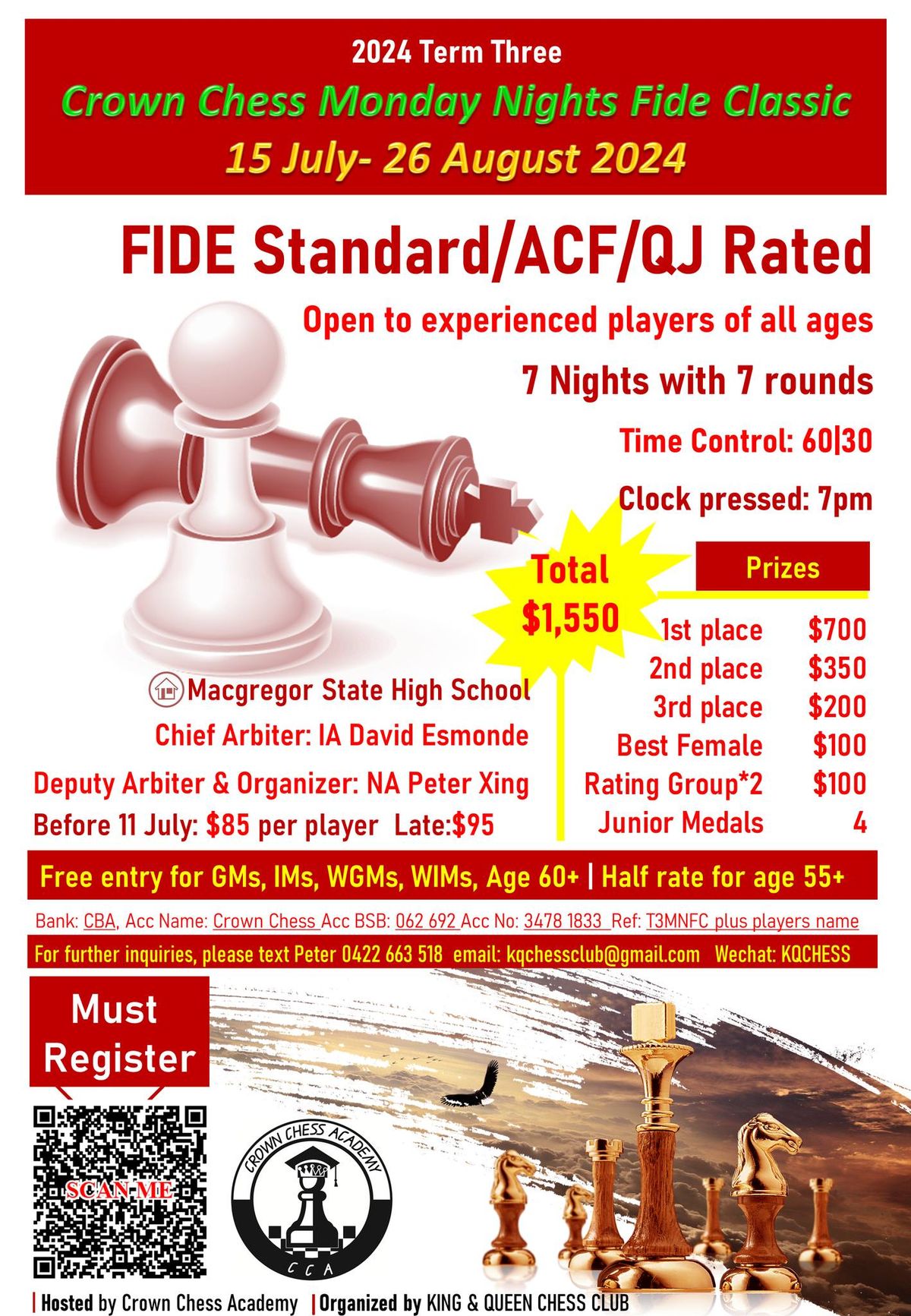 2024 T3 Crown Chess Monday Nights FIDE Classic